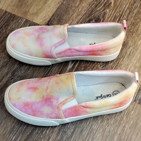 Kids - Cat & Jack Vibrant Pink and Orange Slip-On Sneakers - Picture 4 of 6